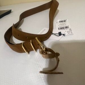 NEW Mango Womens square leather belt medium